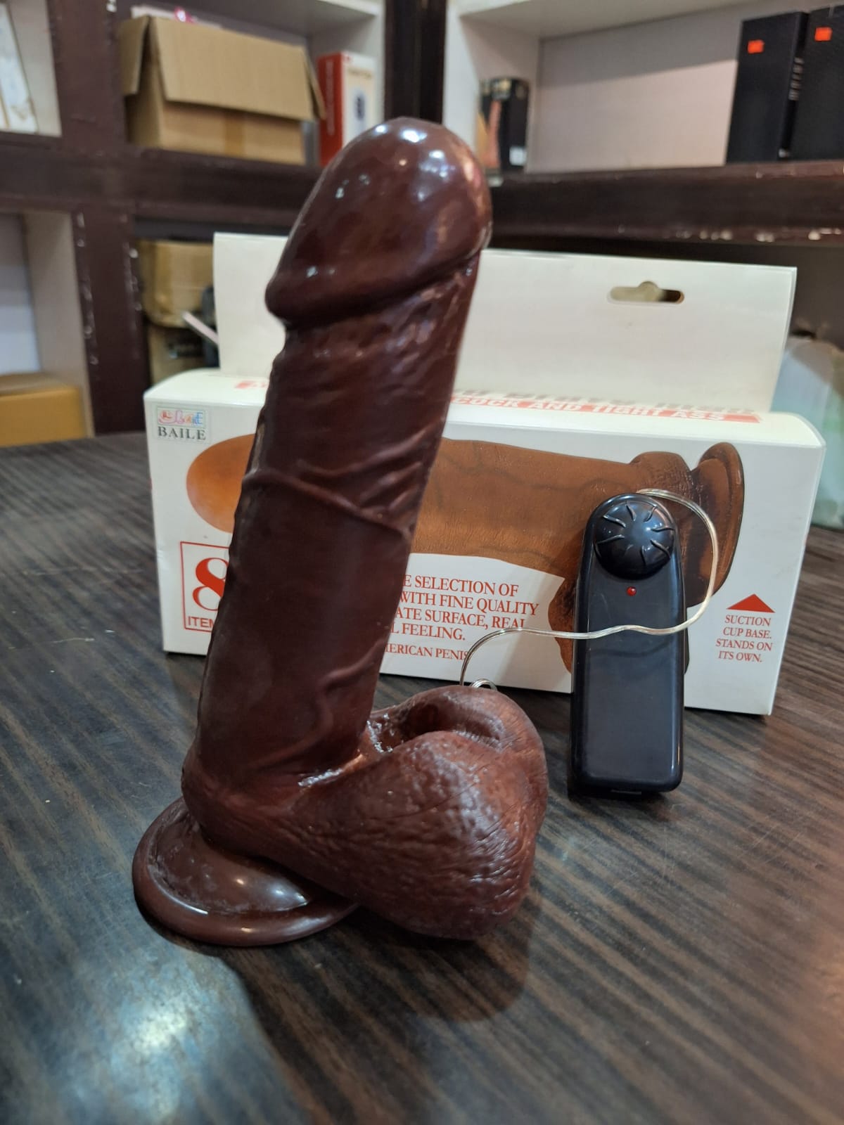 Remote Access 8 Inch African Size Vibrating Dildo For Women Pleasure