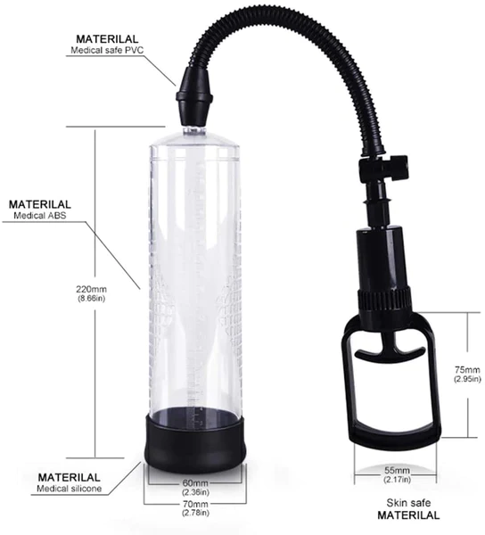 Male Penis Pump Manual Penis Enlarger Enhancement Erection Sex Toy
